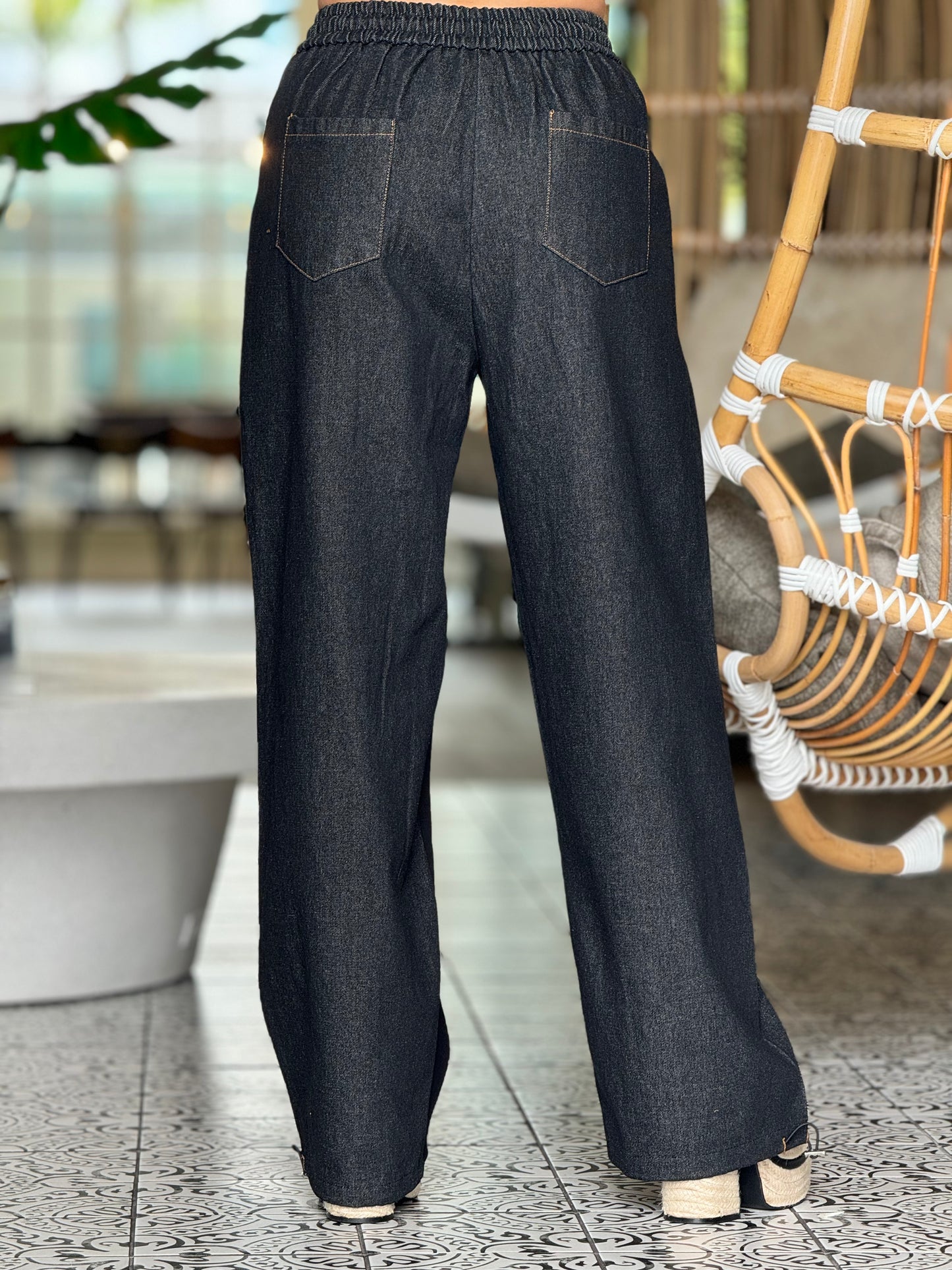 Angelica Black/Denim Pants