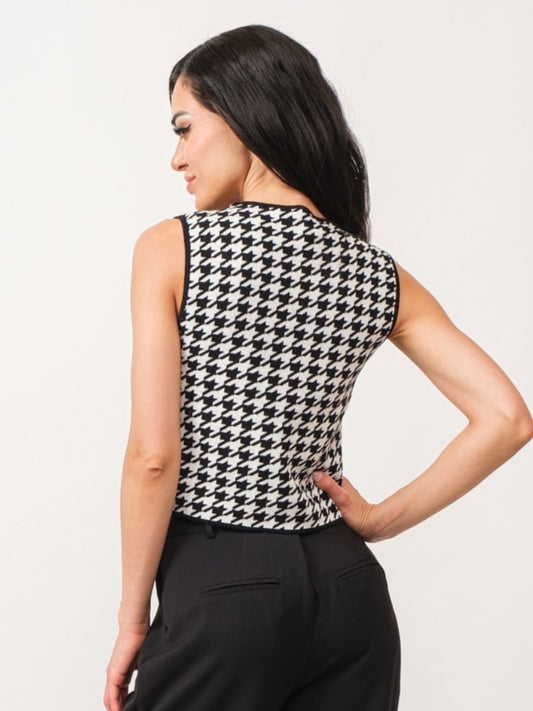 Quinn Black Vichy Print Vest