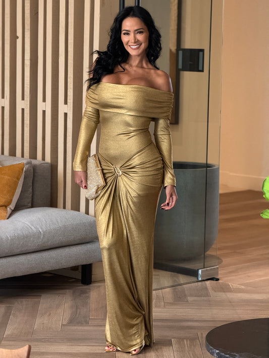 Belinda Gold Dress Gala