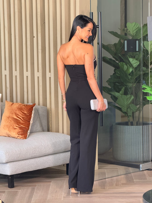 Norkys Black Strapless Jumpsuit Gala