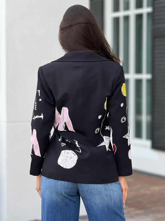 Samantha Black Cartoonish Blazer