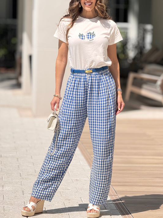 Blueberry Gingham Set