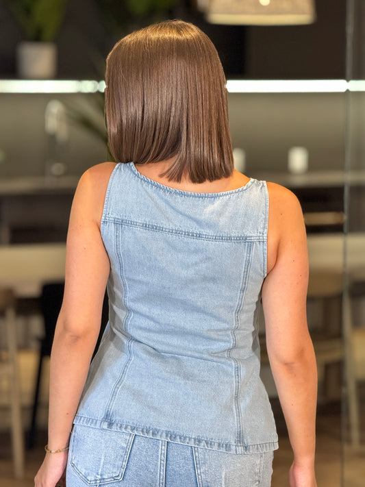 Endless Light Denim Vest Top