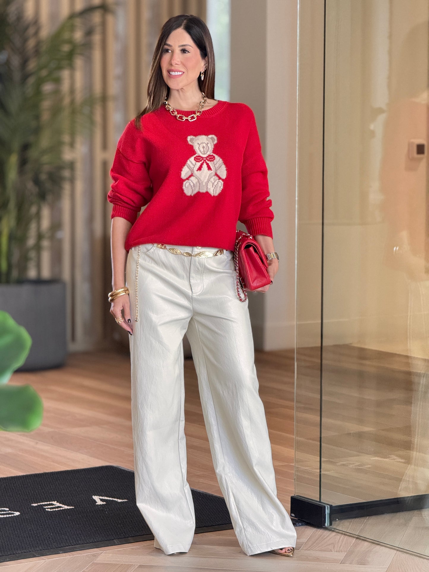 Milka Ivory Shiny Leather Pants