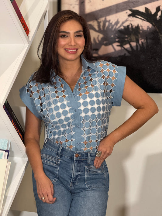 Pastel Blue Circles Shirt