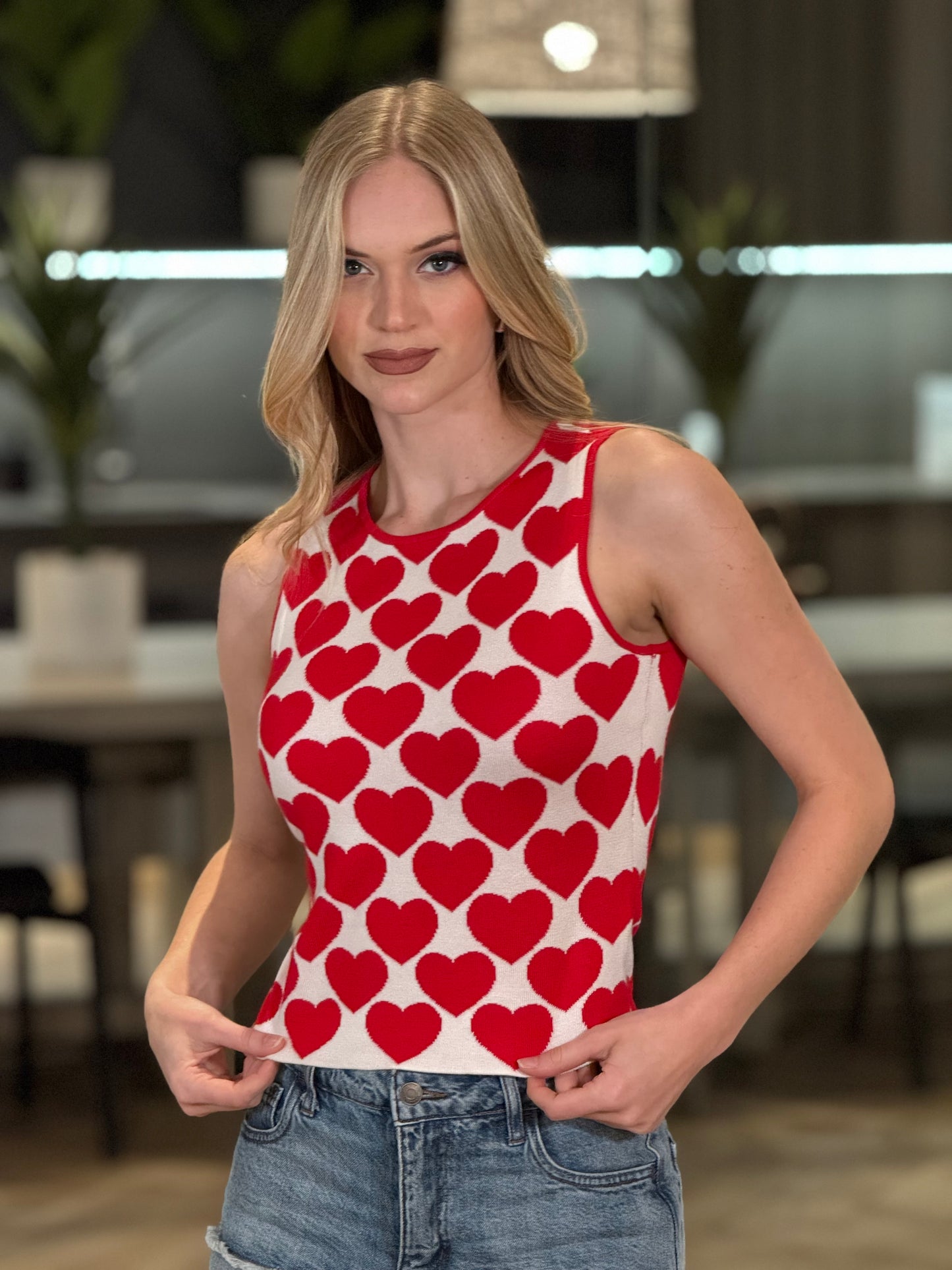 Cupid Red Hearts Top