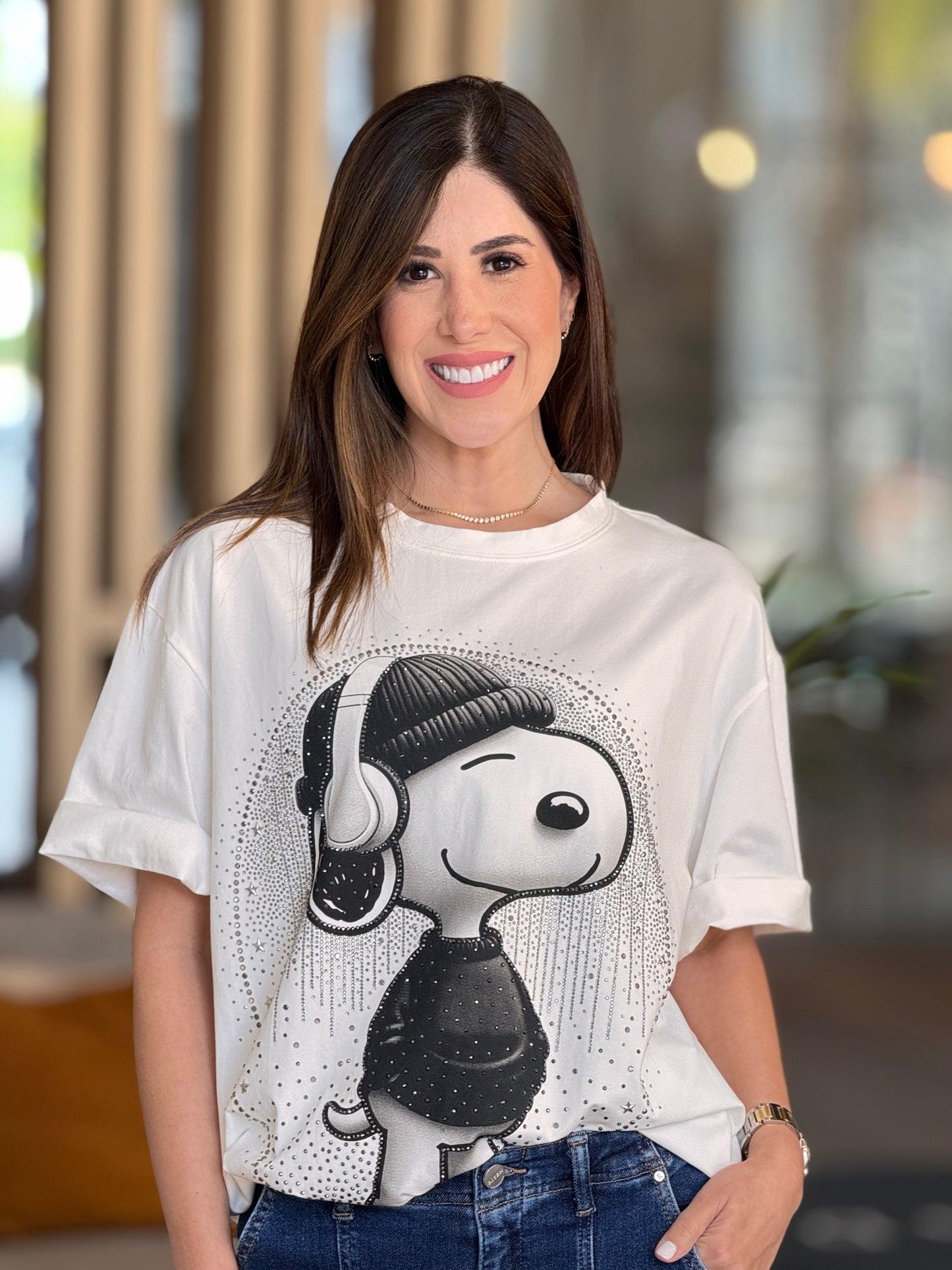 Cartoon Headphone White T-Shirt