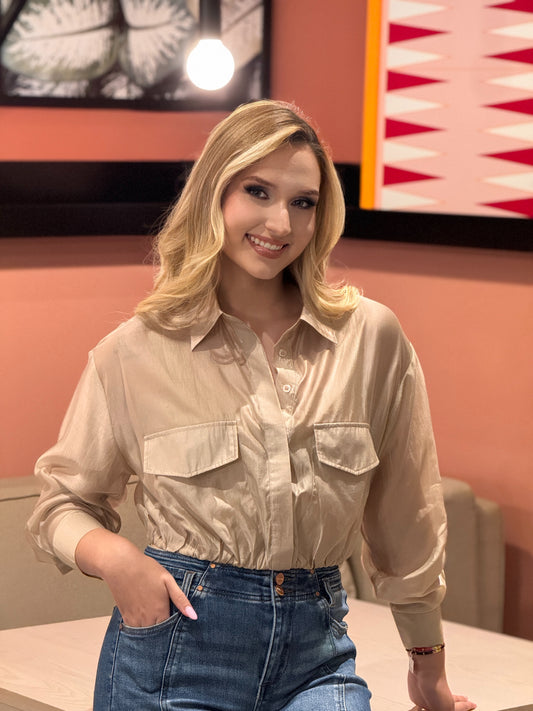 Dreamy Beige Sheer Blouse