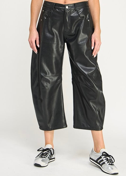 Lucy Black Leather Pants