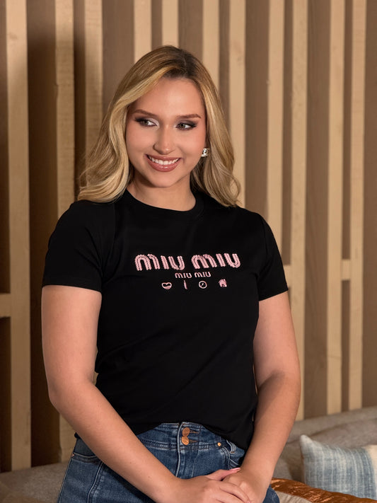 Miu Pink/Black T-Shirt