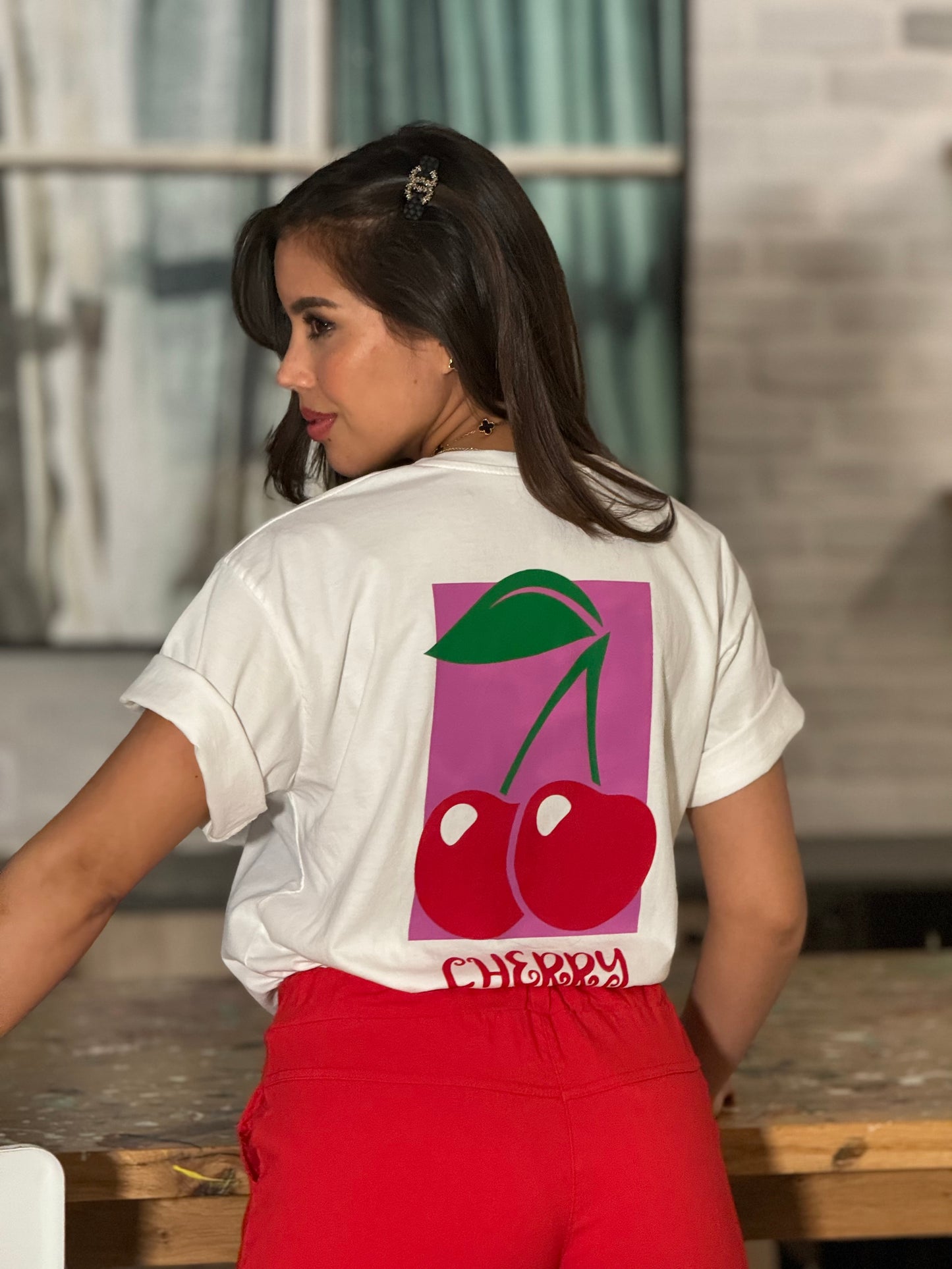 Cherry White T-Shirt