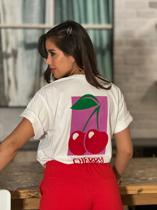 Cherry White T-Shirt