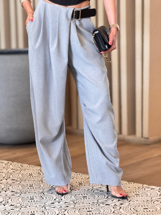 Cactus Gray Gingham Baggy Pants