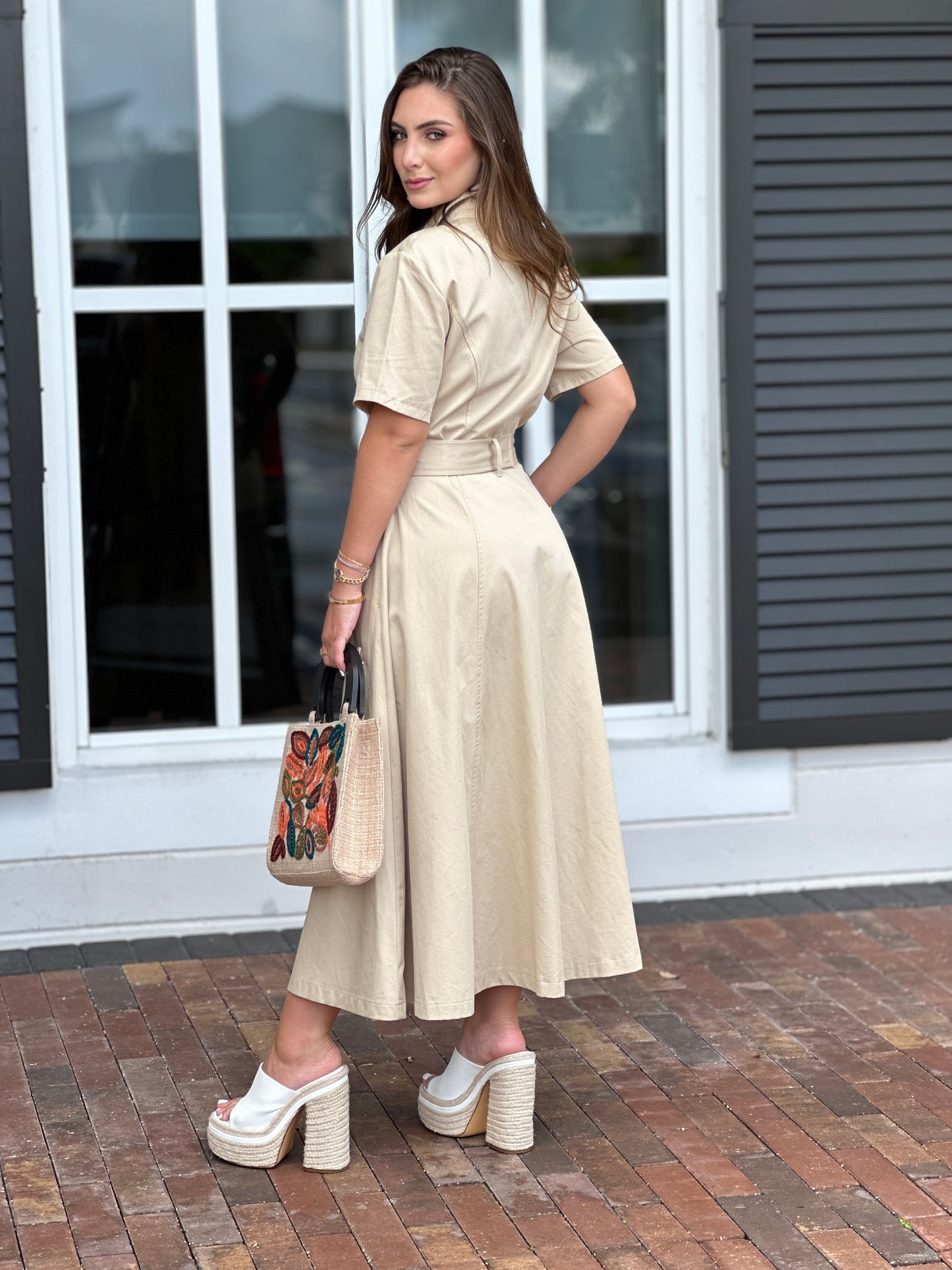 Thalia Beige Dress