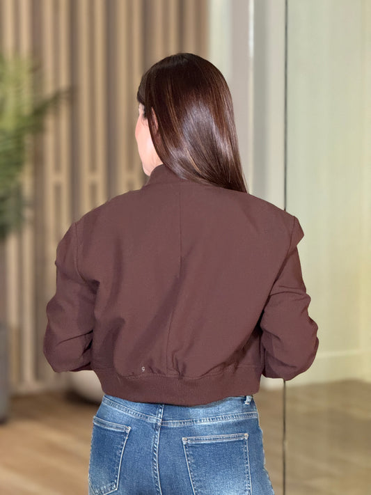 The Bomber Brown Jacket Top