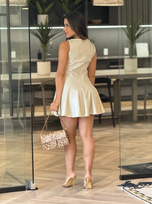 Capital White Leather Dress