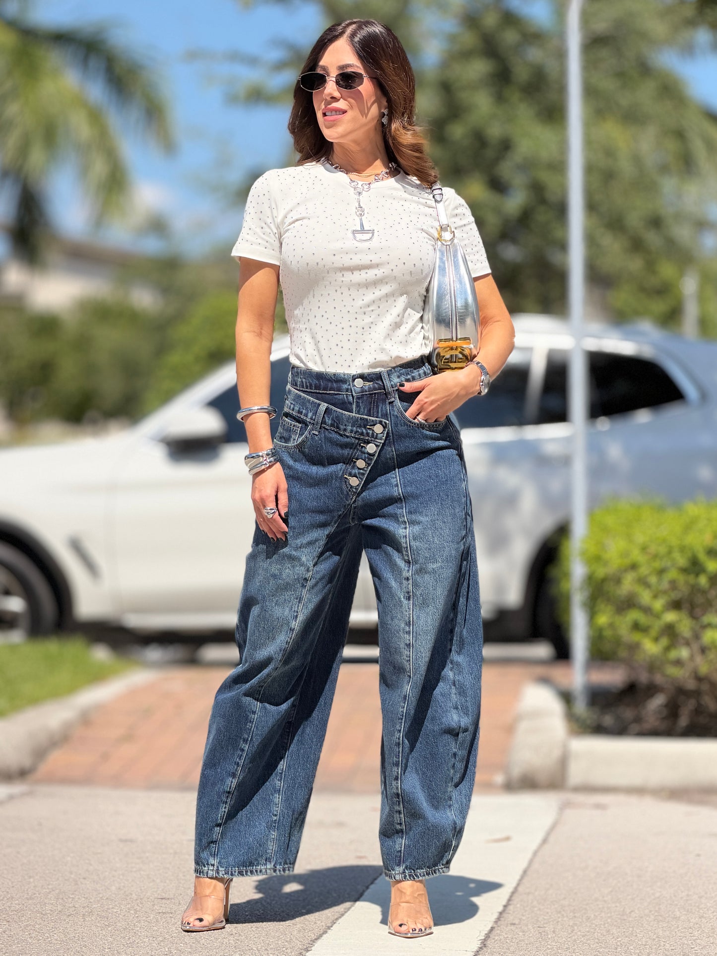 25045 Daz Dark Denim Crossed Jeans