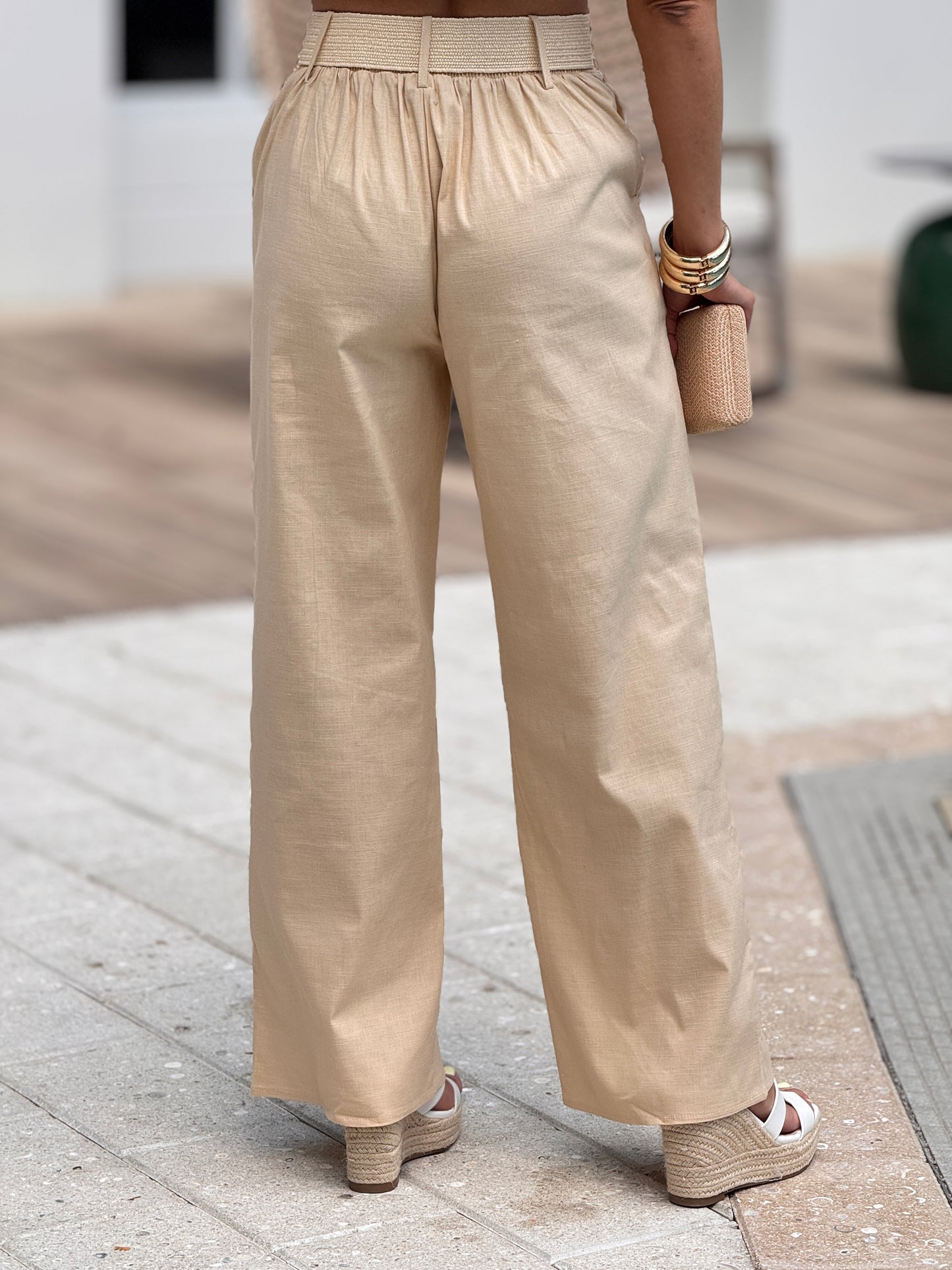 Creta Beige Linen Pants