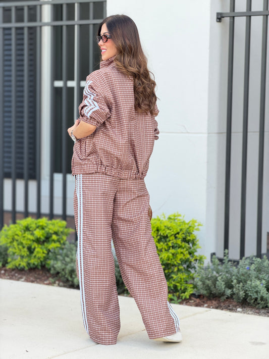 Addie Brown Plaid Sport Set