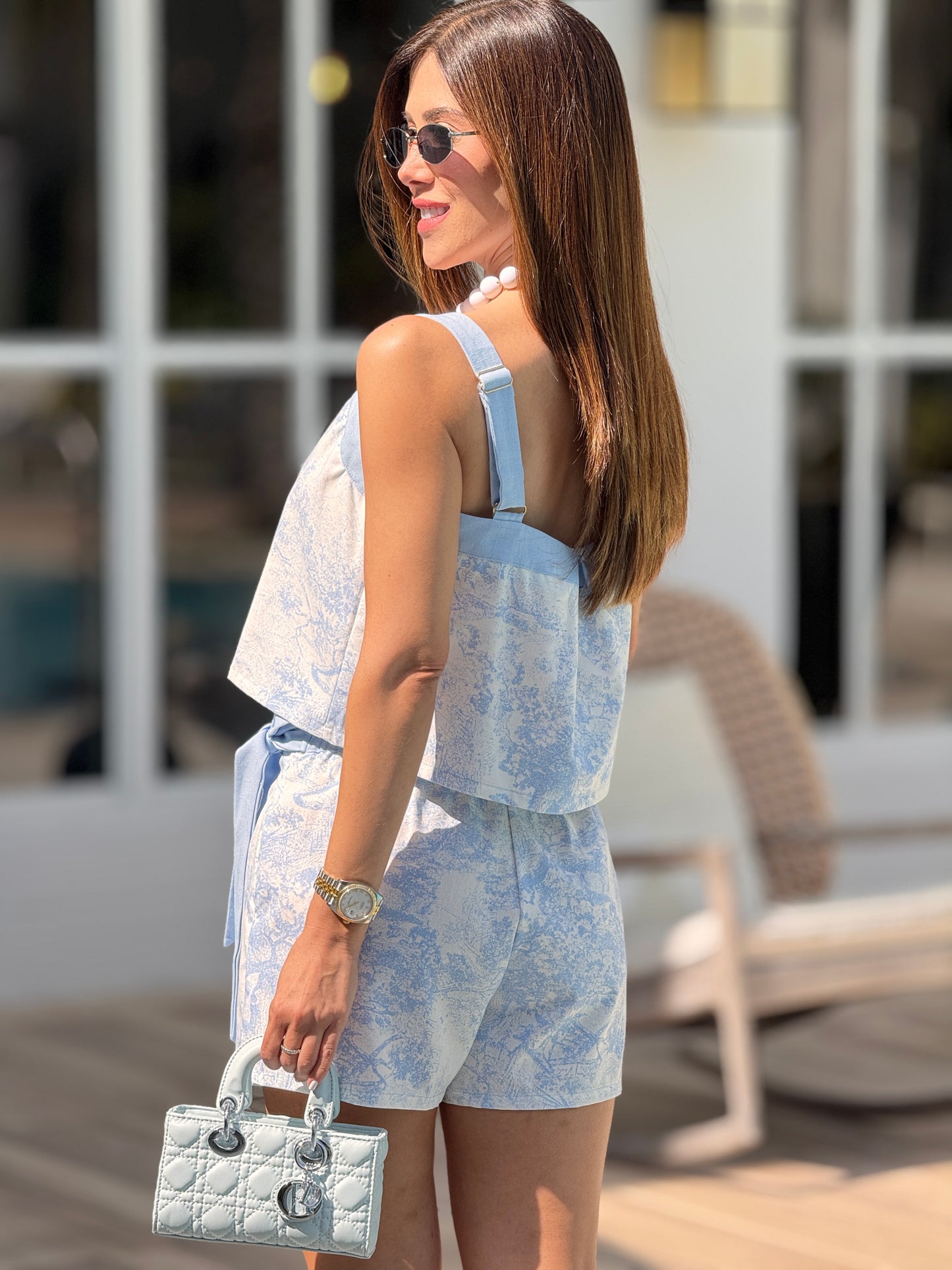 Hershey Blue Print Skort Set