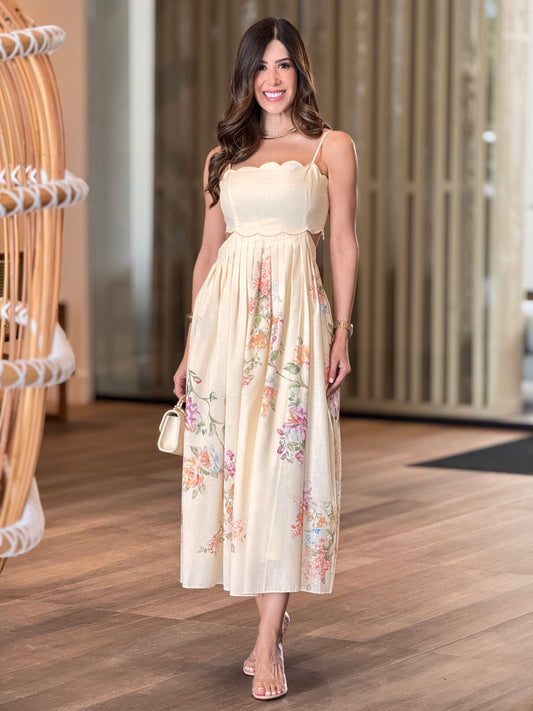 Gardenia Vintage Ivory Flowers Dress