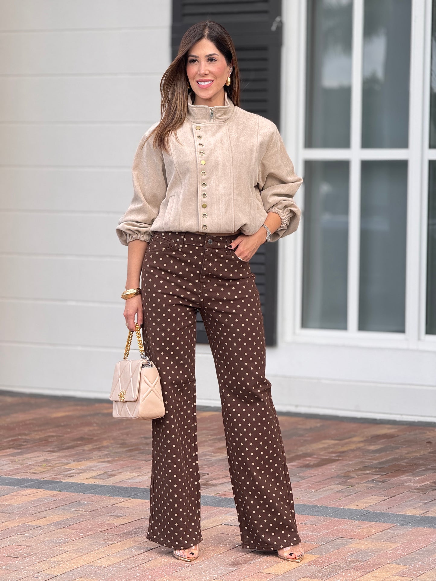 Cielito Brown Polka Dots Jeans