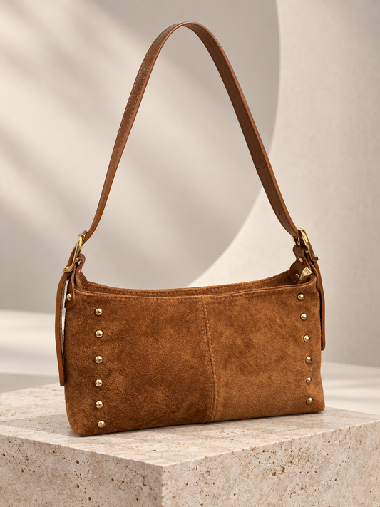 Italy Camel Suede HandBag
