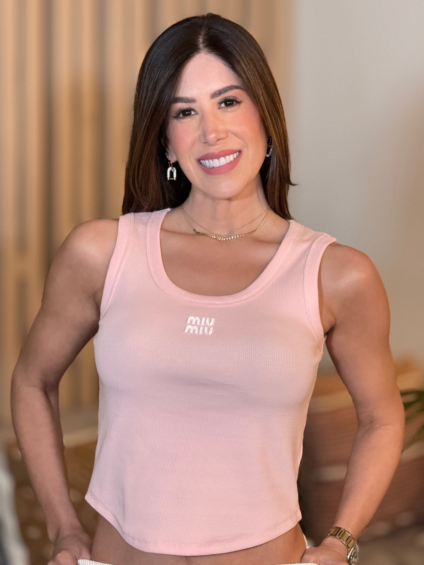 Miu Pink Basic Tank Top