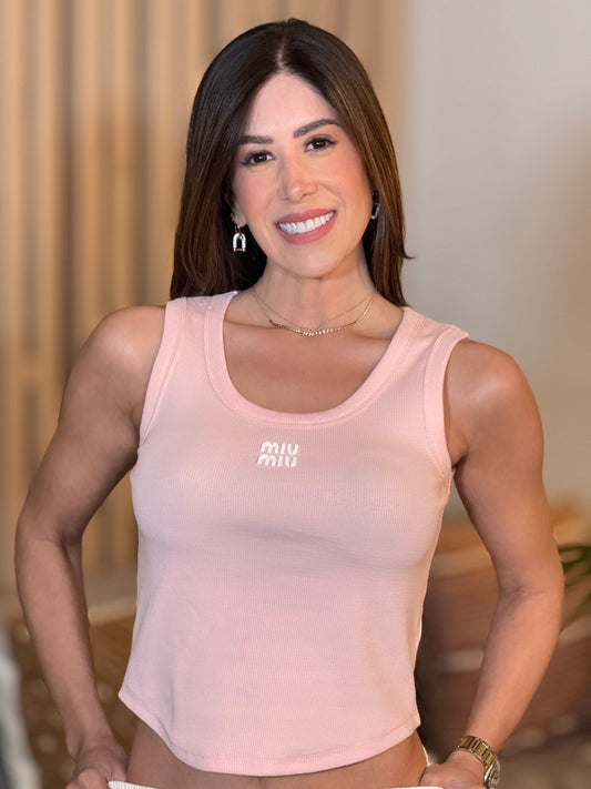 Miu Pink Basic Tank Top