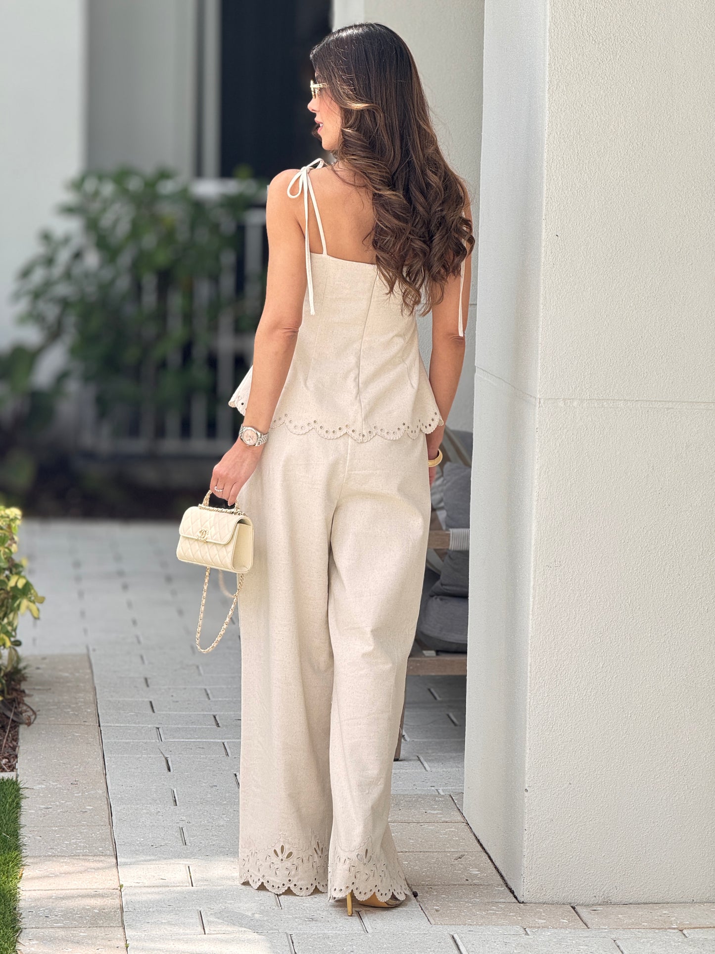 Amable Beige Linen Cutouts Set