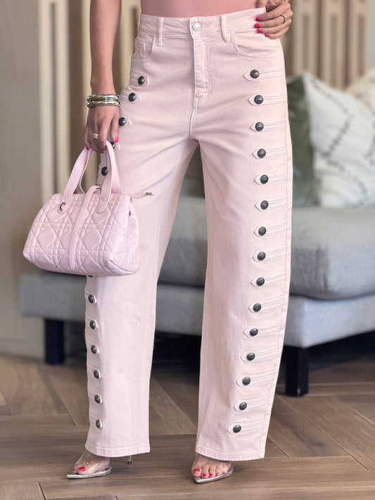 Liberty Pink Studs Barrel Pants