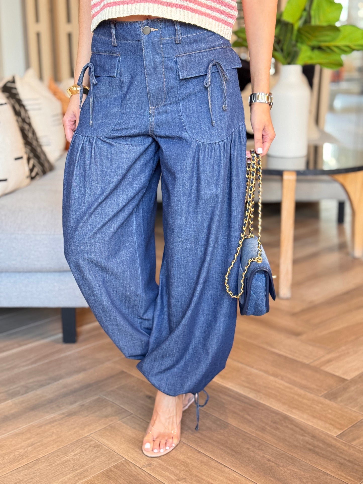 Maine Dark Denim Wide Jeans