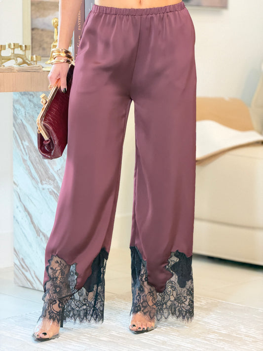 44631 Botany Burgundy Satin Pants