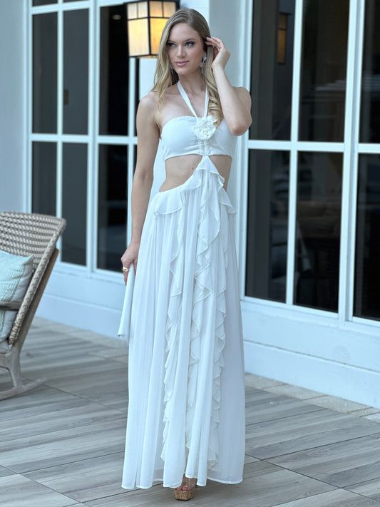 Ramira White Ruffles Dress
