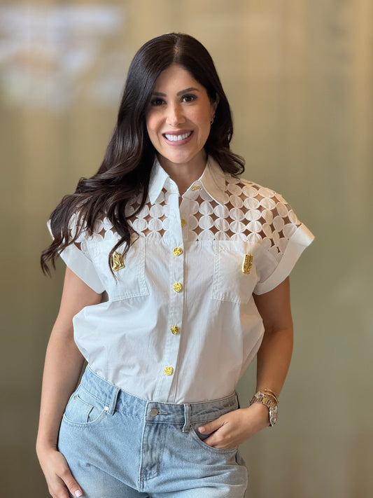 Pastel White Circles Shirt