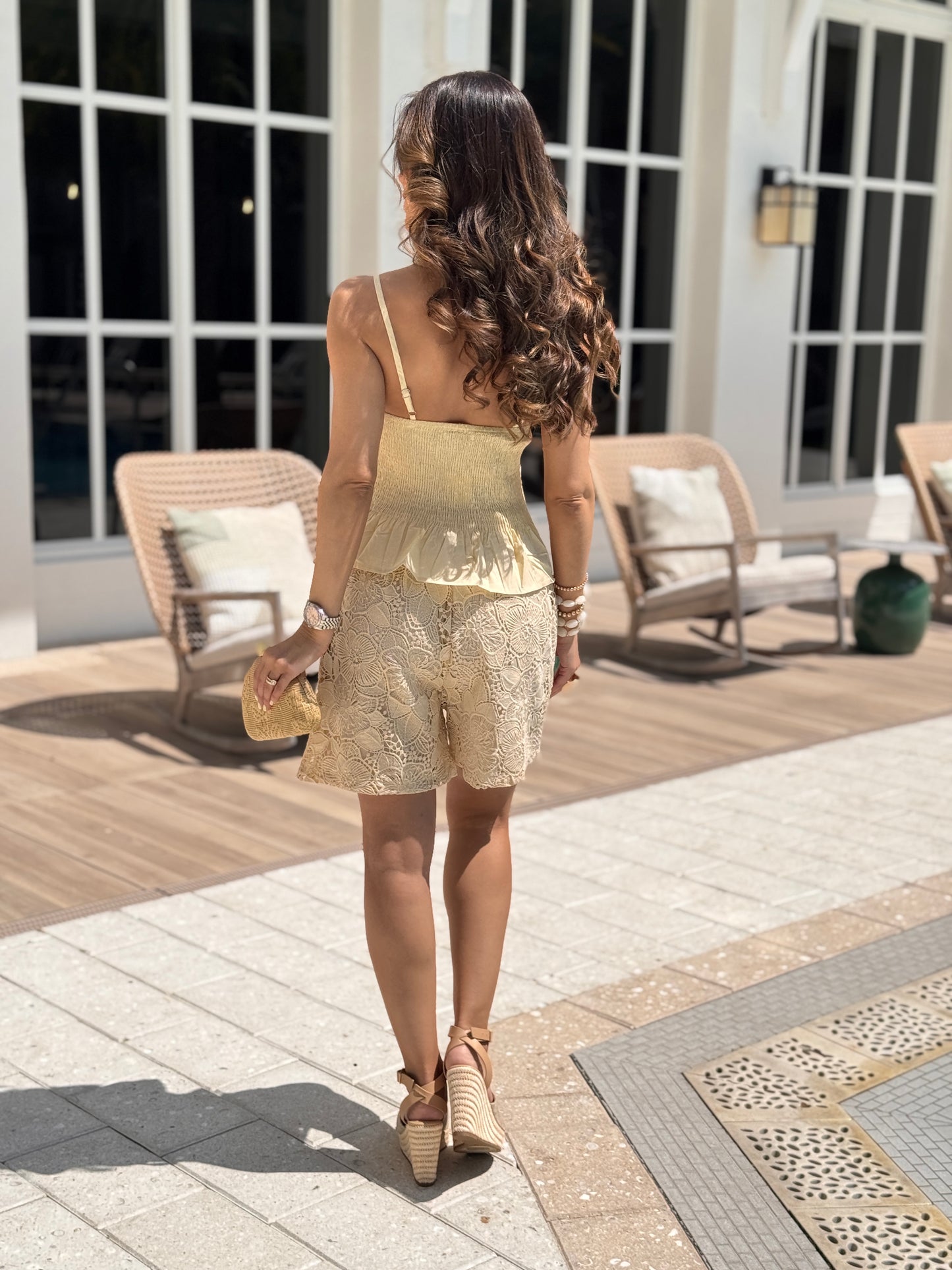 Creta Beige Torchon Short Set