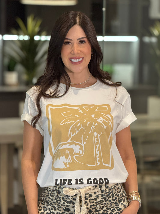 Palm Beige/White T-Shirt