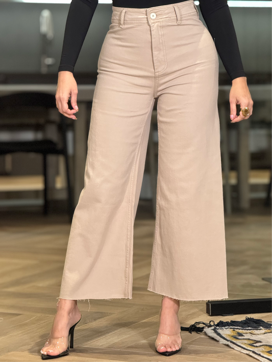 Maddie Beige High Waisted Jeans