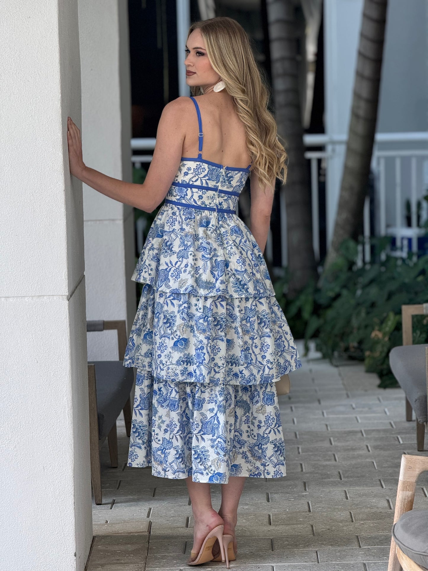 Alice Blue Print Ruffle Dress