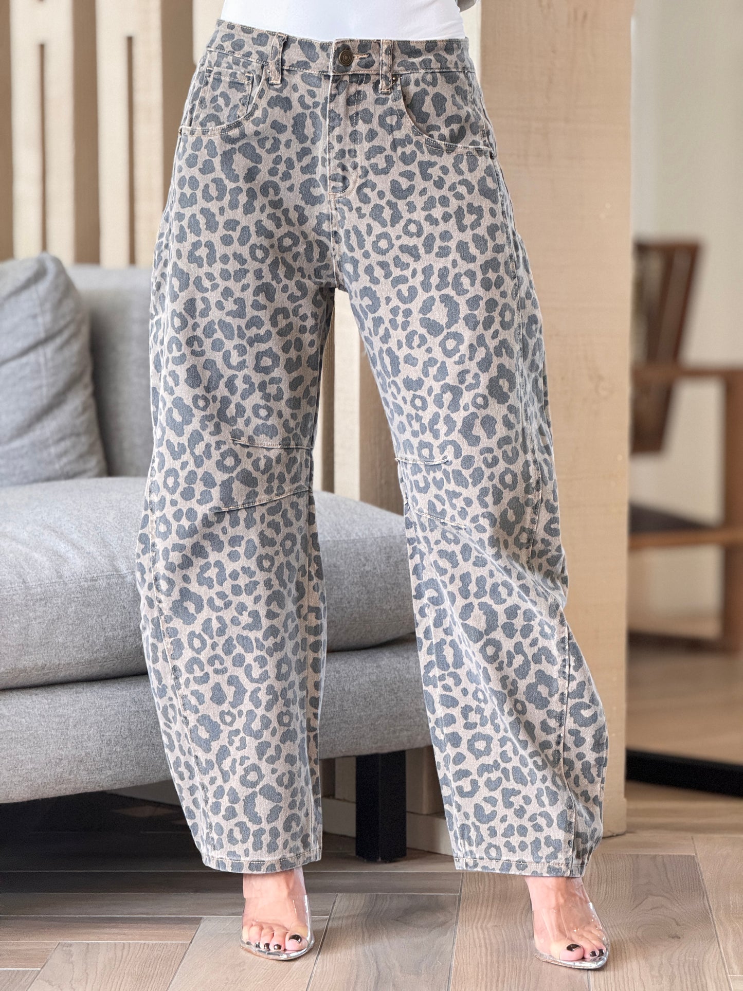 Luzina Pale Leopard Denim Jeans