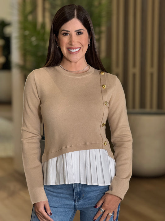 Rivera Beige Knitted/Shirt Top