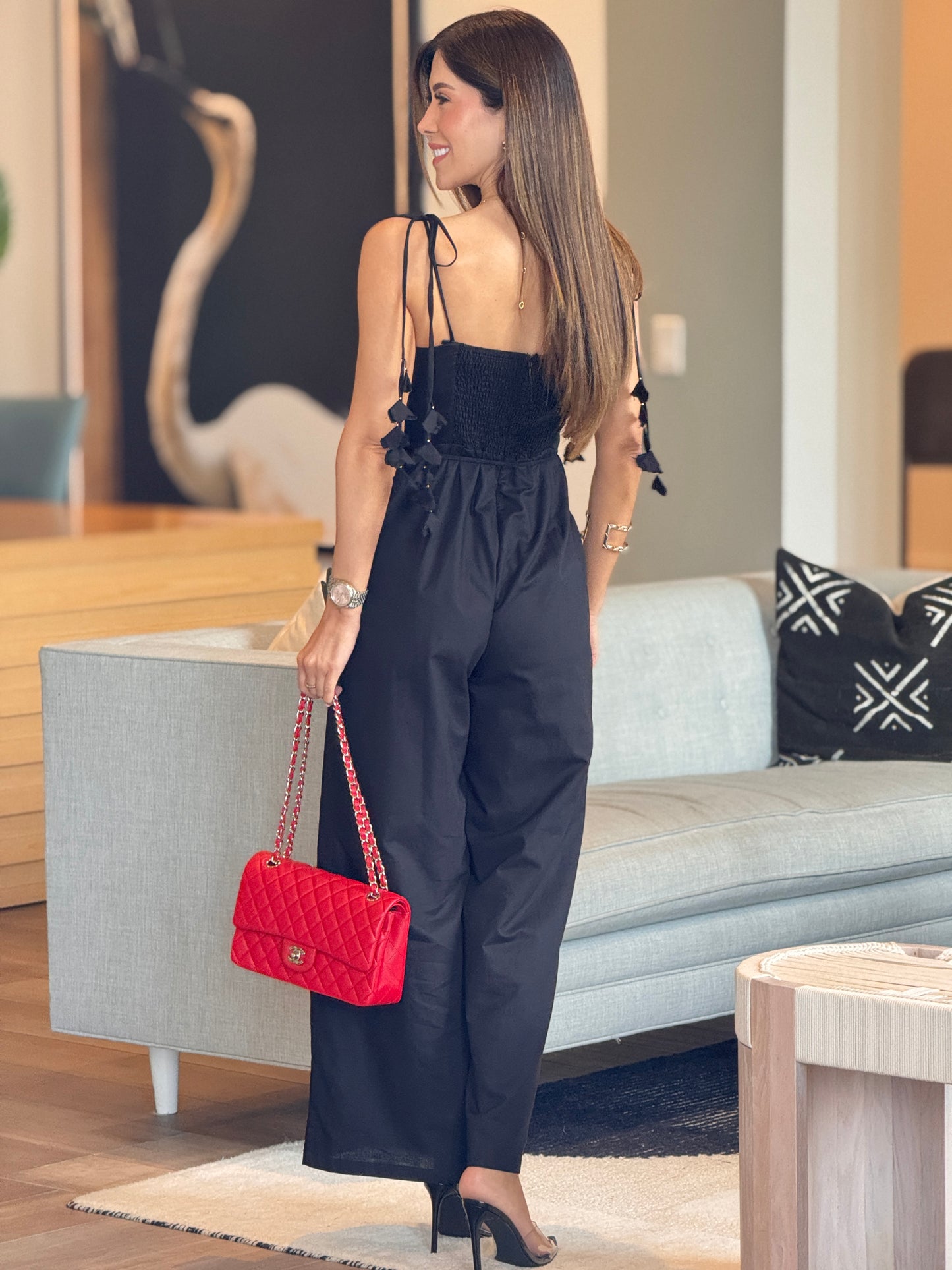 Chic Garden Black Petals Jumpsuit