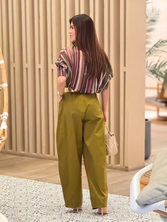 Italy Purple/Green Sheer Top