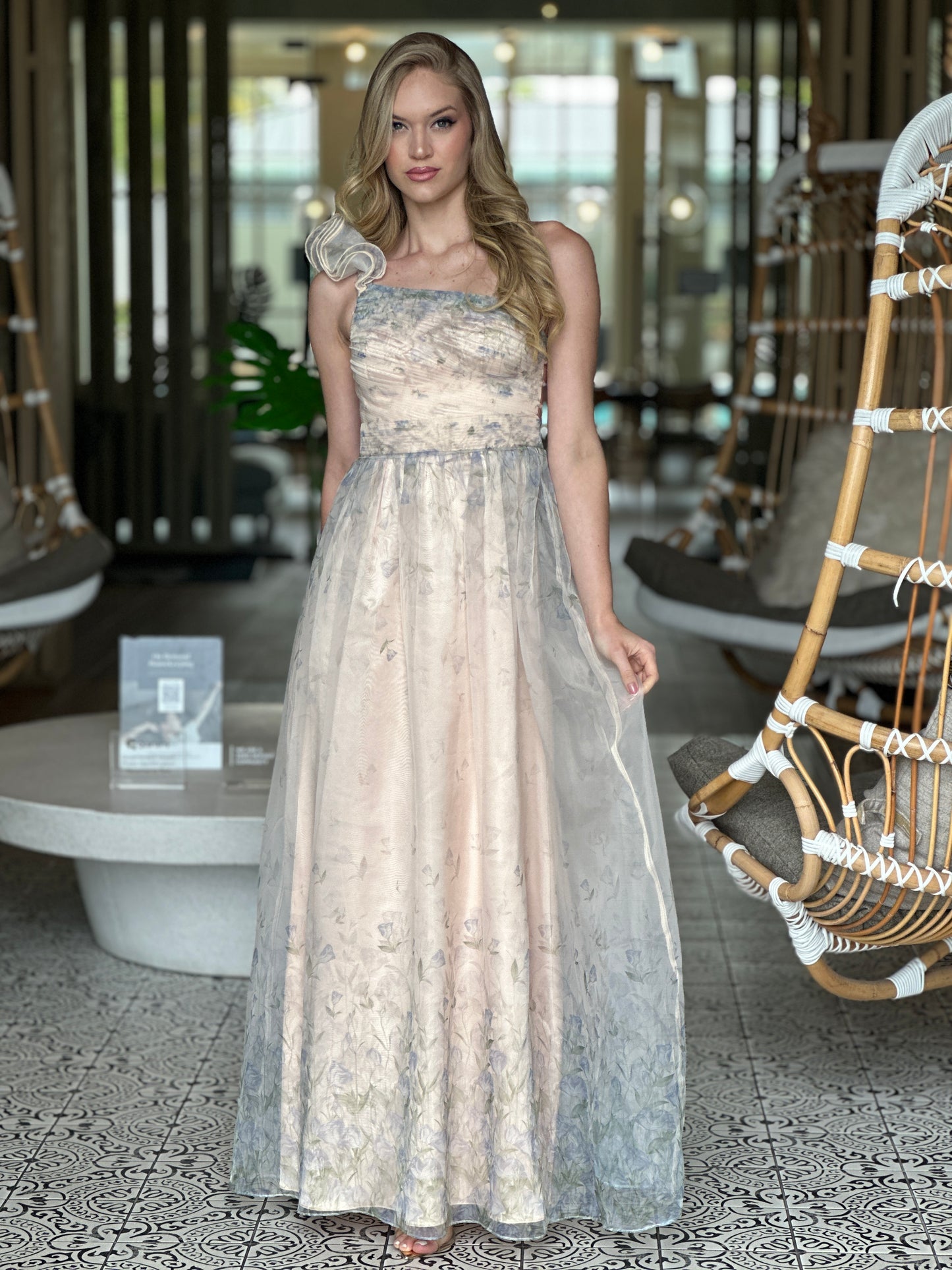 Princess Beige/Gray Tulle Dress Gala