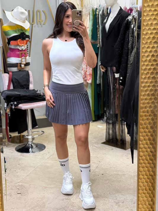 Angelica Navy Pleaded Skort