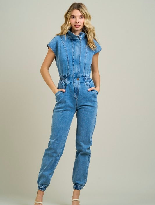 Aviator Denim Jumpsuit