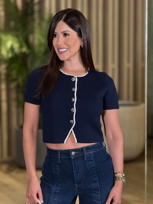 Angelica Navy Croptop