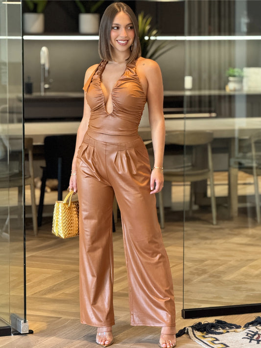 Privy Brown Leather Set