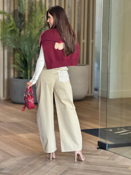 Teddy Bear Burgundy Sweater Top