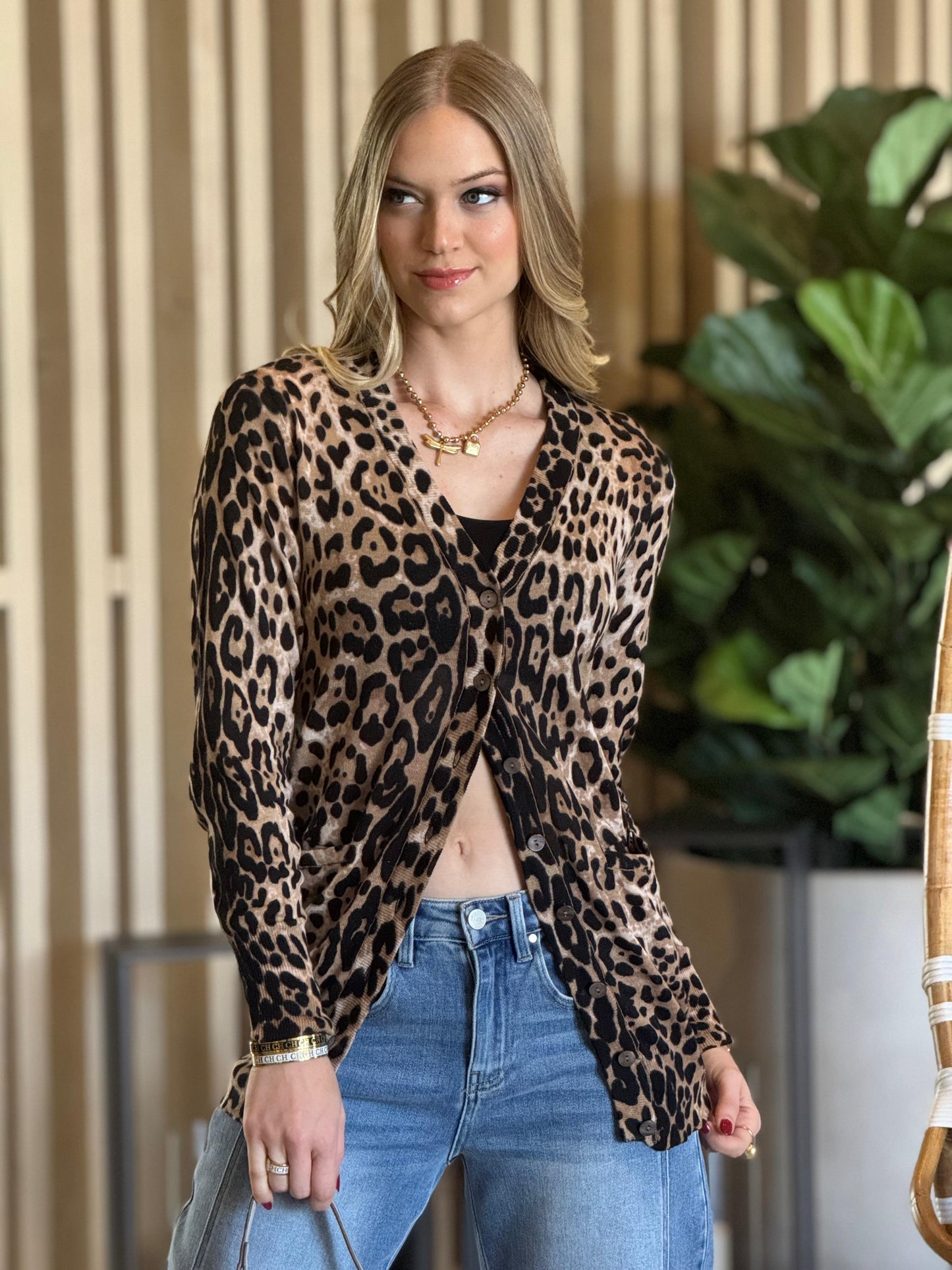 Neotimes Leopard Cardigan Top